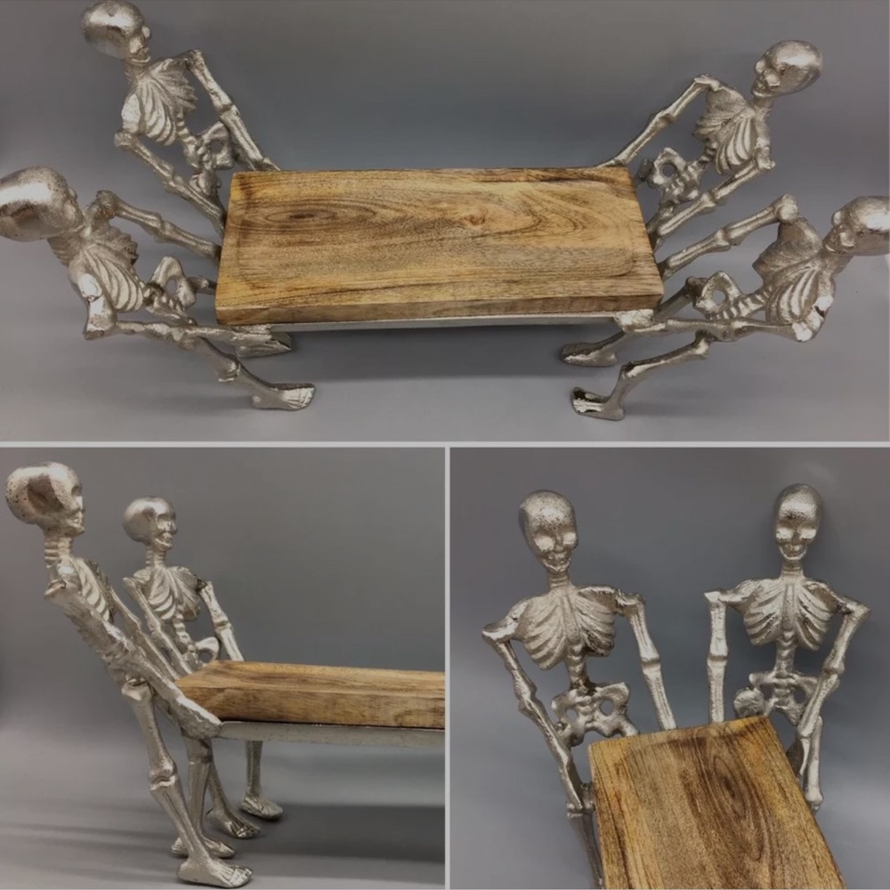 Martha Stewart Metal wood skeleton holding tray New